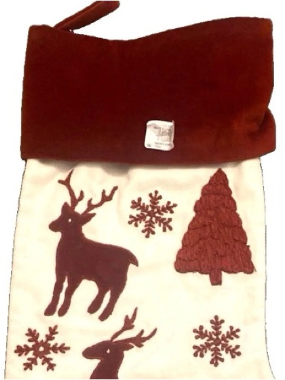 Pottery Barn Sarita Handa Holiday Merry Christmas Stocking Velvet 19 in.